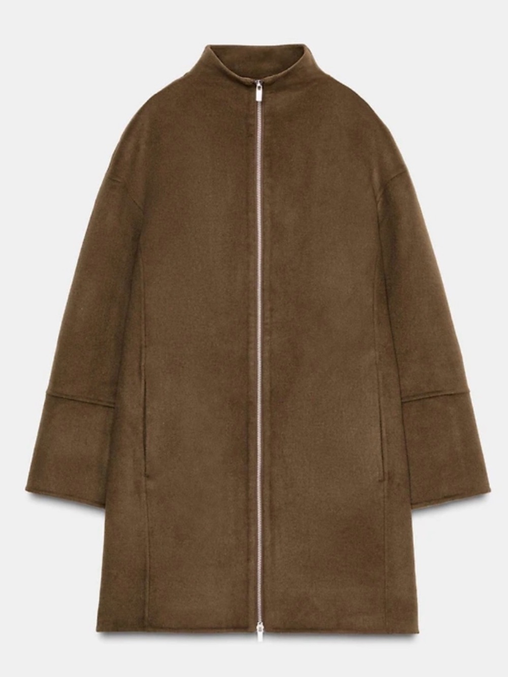 Nwt-Zara-Wool Collection-Zip Front Coat